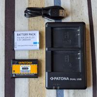 Caricabatterie Patona + 2 batterie per Nikon P900