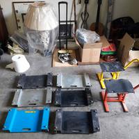 6 carrelli spostamoto e 2 cavalletti alzamoto