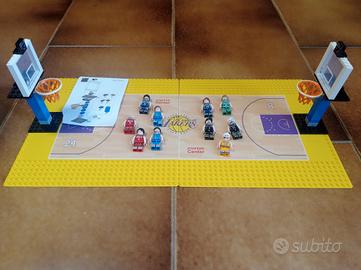 set lego compatibile, campo da basket + 10 minifig