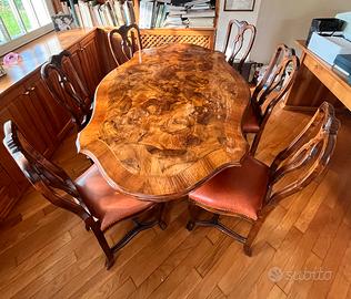 Tavolo e 6 sedie legno massiccio