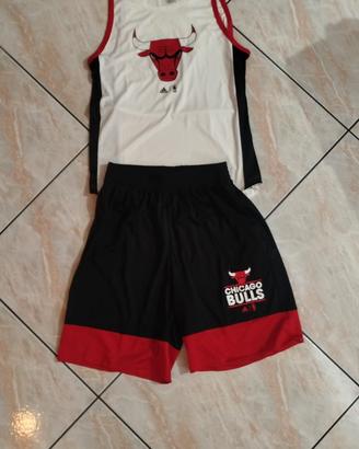 completo basket Adidas NBA Chicago  Bulls nuovo 