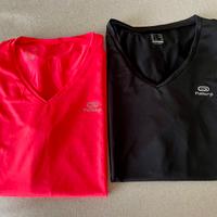 2 maglie donna tessuto tecnico Decathlon tg S