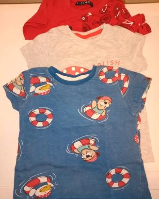 Set di 3 magliette bambino centimetri 98