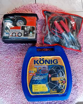 CATENE DA NEVE KIT COMPRESSORE 12V + CAVI 12V 