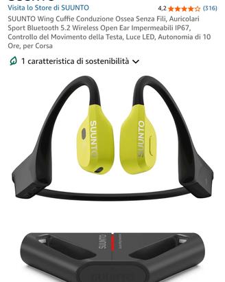 Cuffie Suunto Wing conduzione ossea bluetooth 5.2