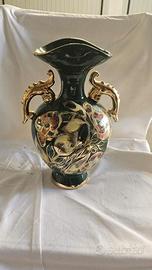 Vaso anfora verde oro Villa Marine Italy vintage