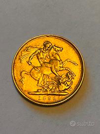 Moneta Sterlina d’Oro 1892 Regina Vittoria
