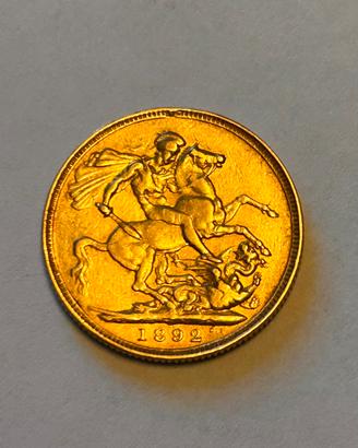 Moneta Sterlina d’Oro 1892 Regina Vittoria