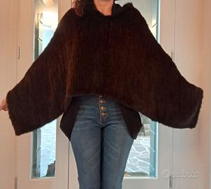 Poncho di pelliccia in visone marrone