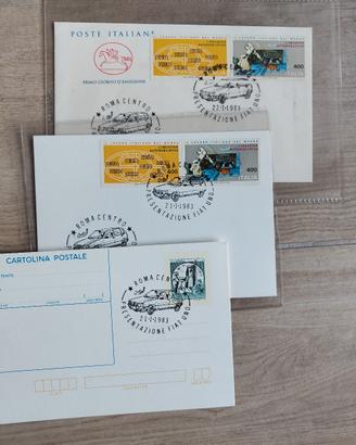 fiat uno 1983 cartoline e busta presentazione 