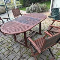 Tavolo da giardino con 4 sedie