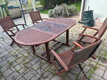 Tavolo da giardino con 4 sedie