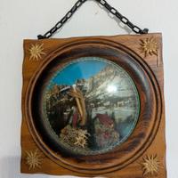 Quadretto montagna in legno 