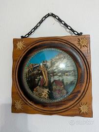 Quadretto montagna in legno 