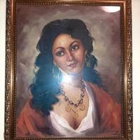 Coppia quadri olio su tela corni