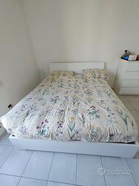 Letto contenitore matrimoniale bianco 169x202x93