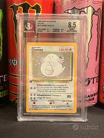 Pokemon Set Base 1 edizione Chansey BGS 8,5