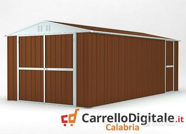 Box garage auto in Acciaio 327x611 legno scuro