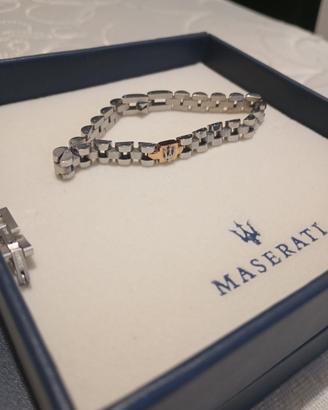 Bracciale Maserati-acciaio con dettaglio oro