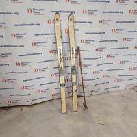 Sci Vintage in legno con attacchi Kandahar