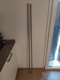 Coppia di pali per tende in acciaio satinato 150cm