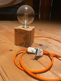 Lampada Design cubo legno