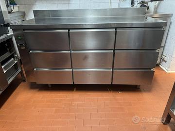 Banco frigo professionale inox 9 cassetti 150 cm