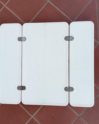 Tavolo barca a vela 70 x 60 cm fibra e acciaio