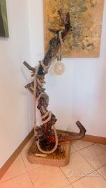 Lampada artigianale legno di ginepro