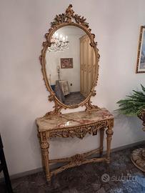 Set ingresso barocchetto veneziano consolle marmo
