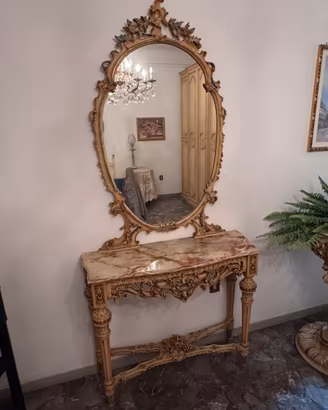 Set ingresso barocchetto veneziano consolle marmo