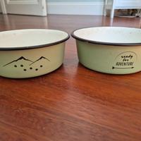 Due ciotole smaltate acciaio gatti o cani