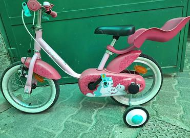 bicicletta Btwin 12 pollici con rotelle 