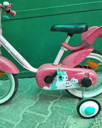 bicicletta Btwin 12 pollici con rotelle 