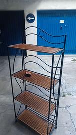 Scaffale in Ferro battuto e Rattan