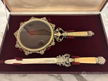 Antico Set Vittoriano 1892 Lente e Tagliacarte