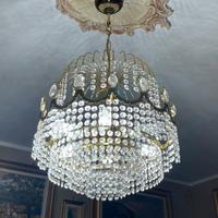 Lampadario in ottone e swarovski