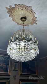 Lampadario in ottone e swarovski