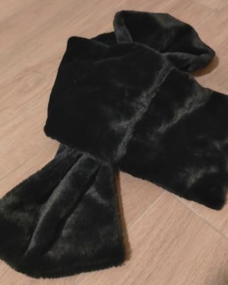 Sciarpa in ecopelliccia blu notte