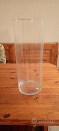 Vaso cilindrico in vetro, alto 50 cm x 19