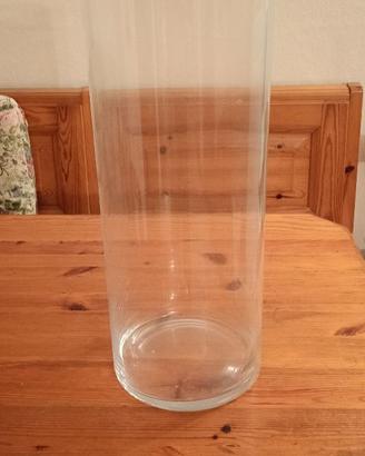 Vaso cilindrico in vetro, alto 50 cm x 19