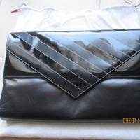 Borsa tracolla vitello nero/vernice Italo Colombo