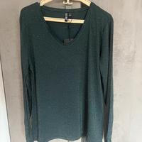 Maglietta peces verde con fili argento