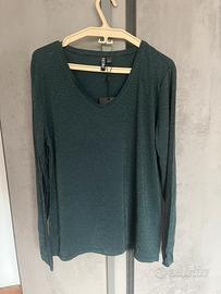 Maglietta peces verde con fili argento