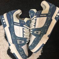 Luois Vuitton LV Trainer Monogram Denim White Blue