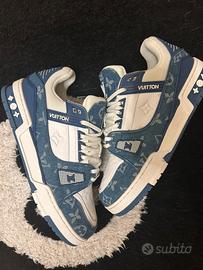 Luois Vuitton LV Trainer Monogram Denim White Blue