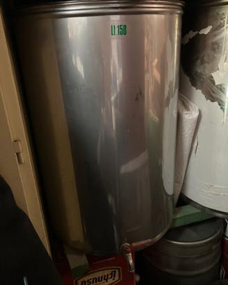 fusto  150 litri acciaio inox per olio o vino
