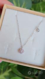 Collana in argento 925 fiore rosa