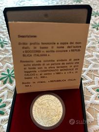 Moneta 500 lire d argento mondiali di calcio