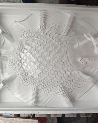 Piatto Pesce Grande Vetro Fantasia Kraft Vintage A